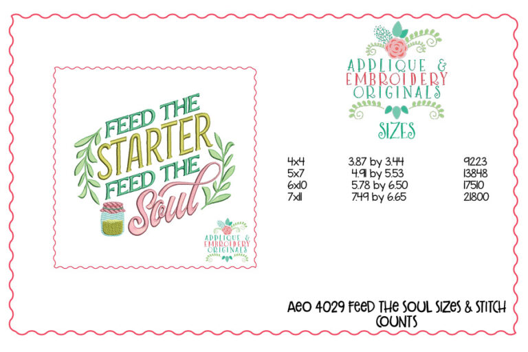 4029 Feed the Soul Embroidery Design - Image 4