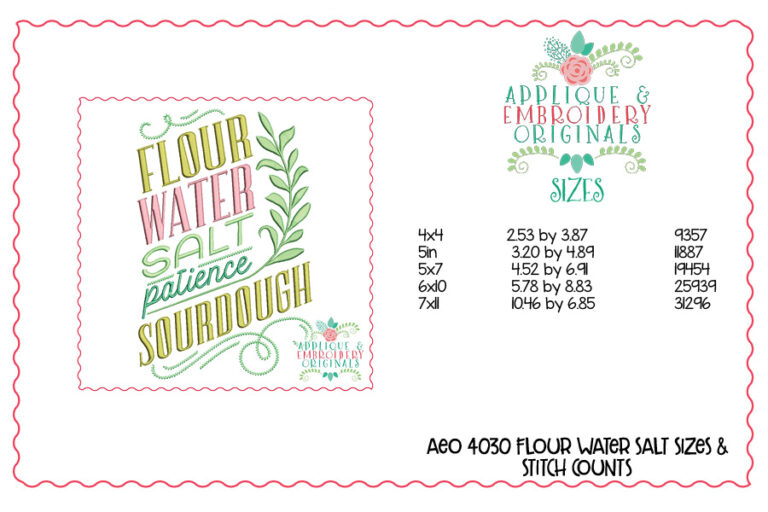 4030 Flour Water Salt Embroidery Design - Image 3