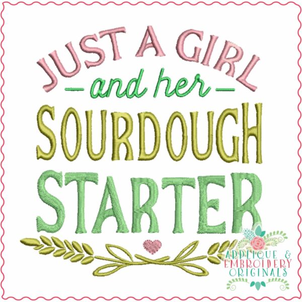 4032 Just a Girl Embroidery Design - Image 2