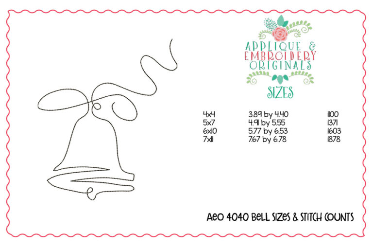 4040 Bell Embroidery Design - Image 2