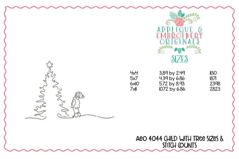 4044 Child with Tree Embroidery Design - Image 2