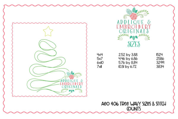 4062 Tree Wavy Line Art Embroidery Design (Copy) - Image 2
