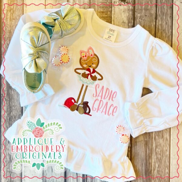 4085 Gingerbread Girl Long Leg Applique Design - Image 2