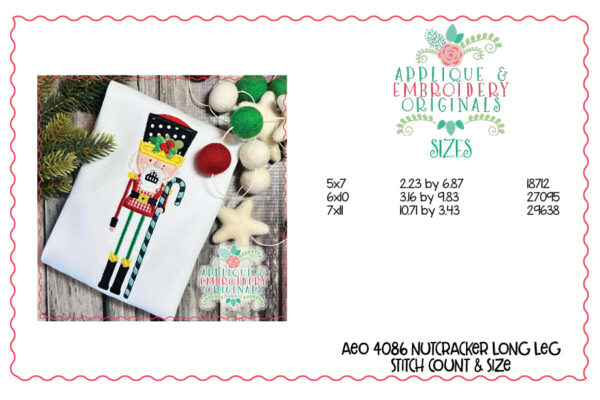 4086 Nutcracker Long Leg Applique Design - Image 4