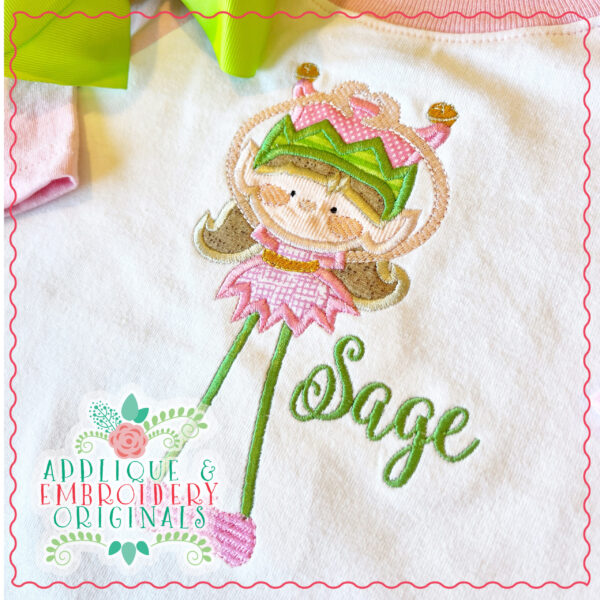 4080 Elf Girl Long Leg Applique Design - Image 2