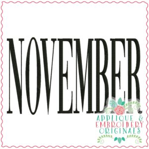 4214 NOVEMBER Word Art Embroidery Design
