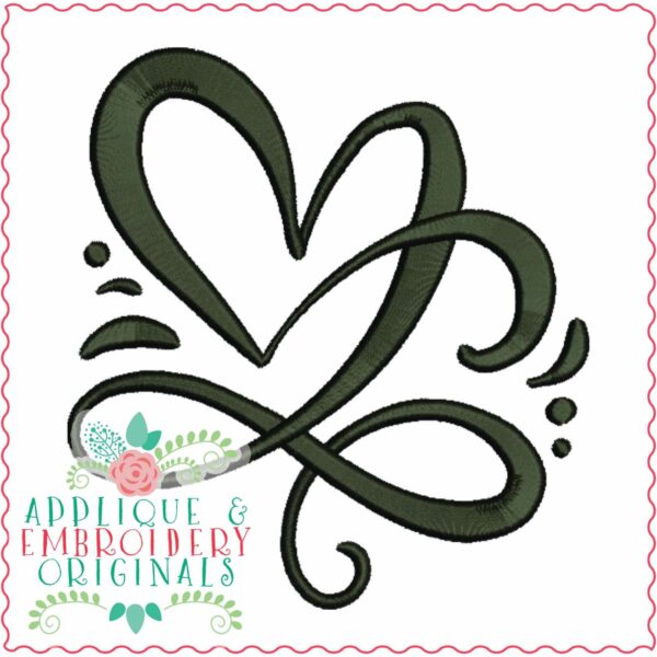 4218 Heart 2 Embroidery Design - Image 3