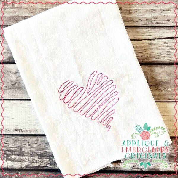4227 Heart 3 Line Art Embroidery Design - Image 2