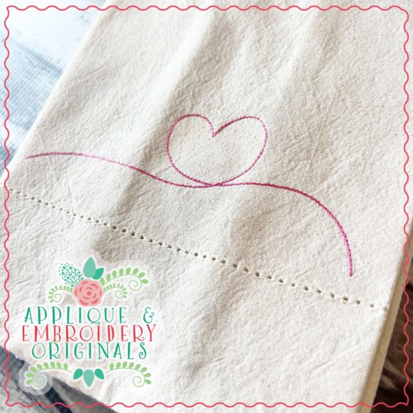 4228 Heart 4 Line Art Embroidery Design - Image 2