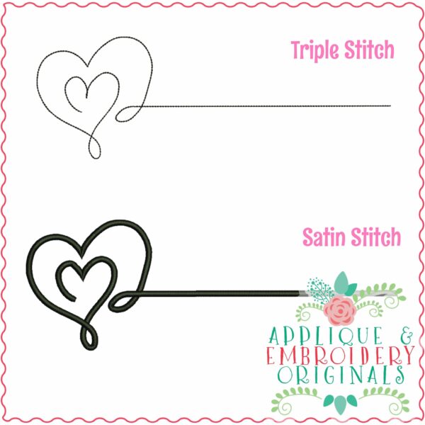 4229 Heart 5 Line Art Embroidery Design