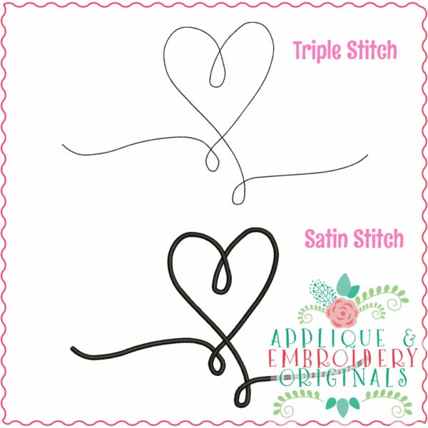 4230 Heart Line Art Embroidery Design - Image 3