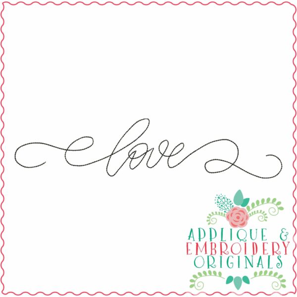 4231 Love Line Art Embroidery Design - Image 3