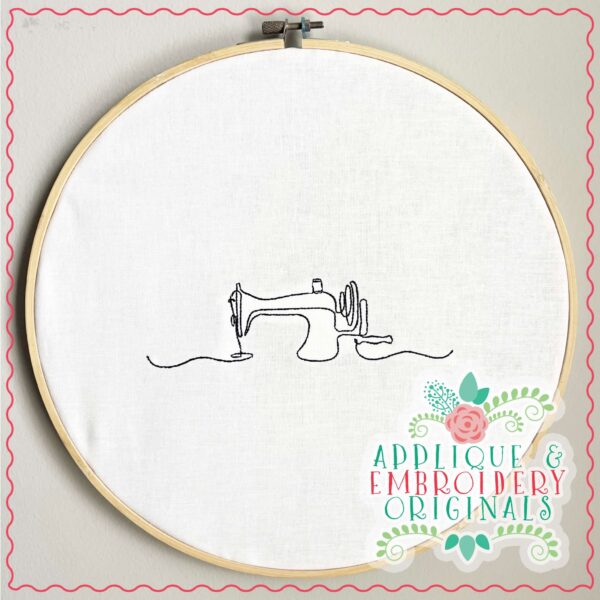 4232 Sewing Machine Line Art Embroidery Design - Image 2